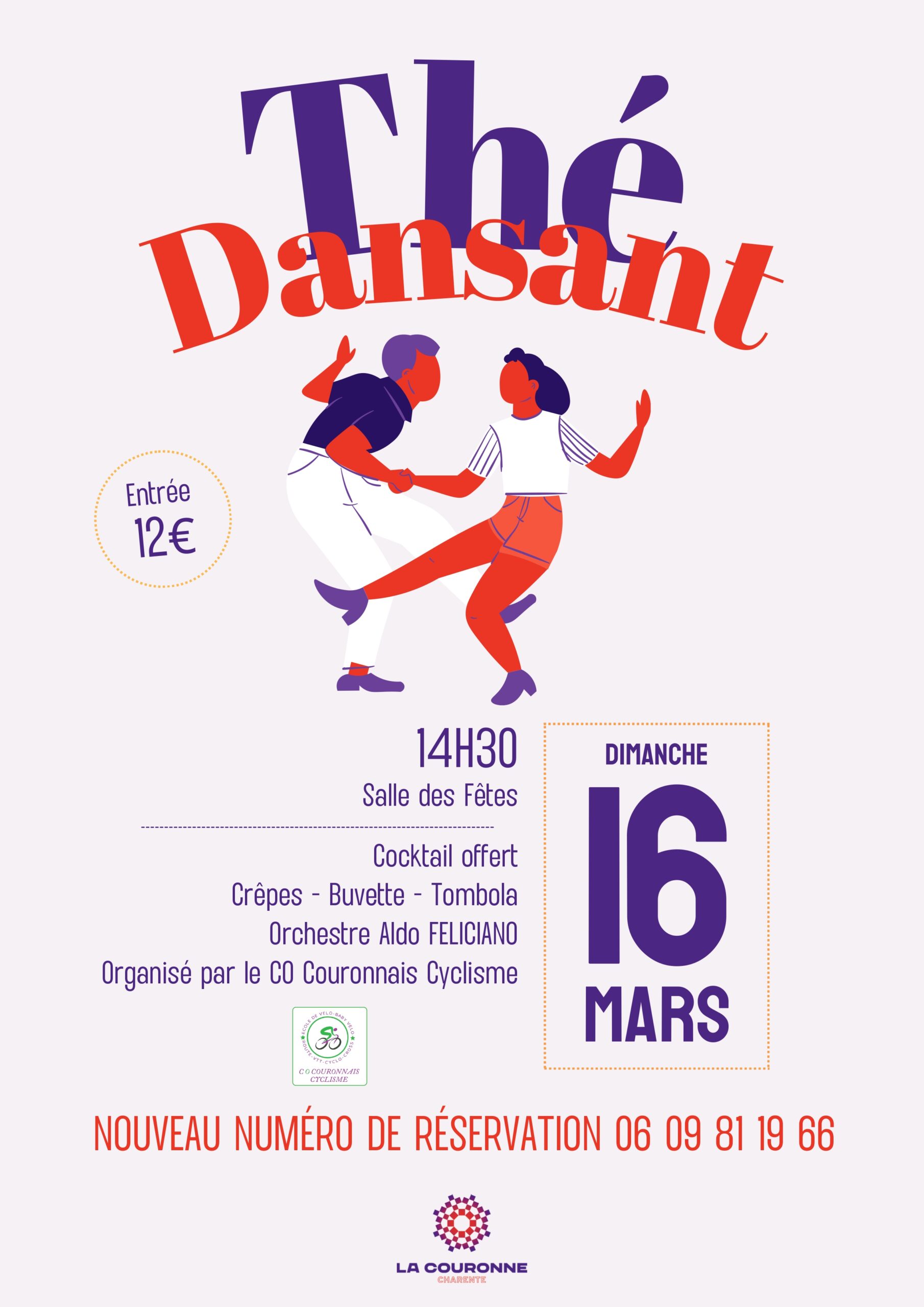 Thé dansant - Dimanche 16 mars à 14h30 à la Salle des Fêtes de La Couronne