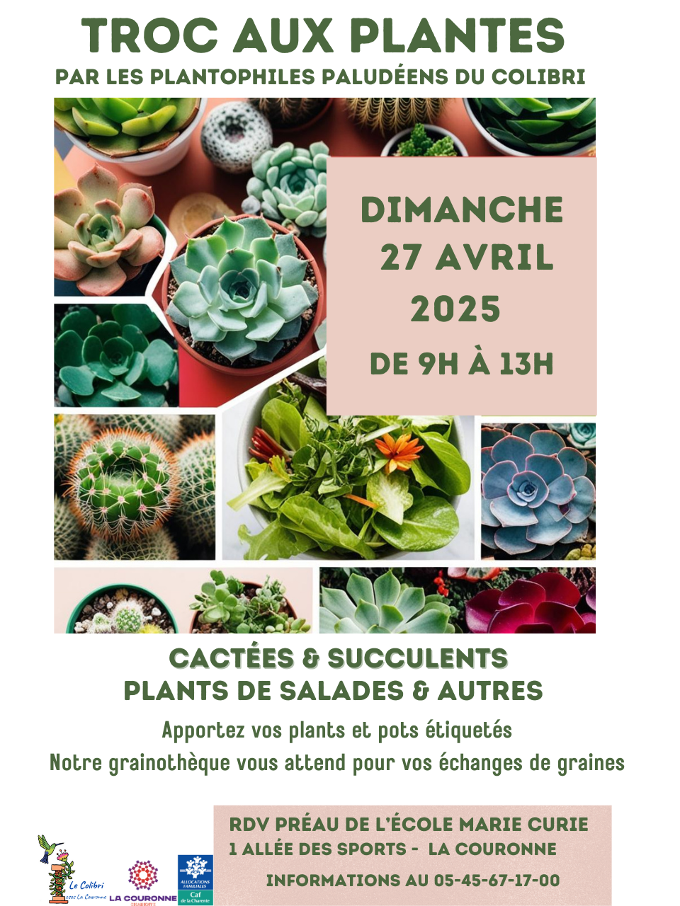 Affiche Troc aux plantes - Dimanche 27 avril 2025